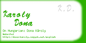 karoly dona business card