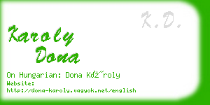 karoly dona business card